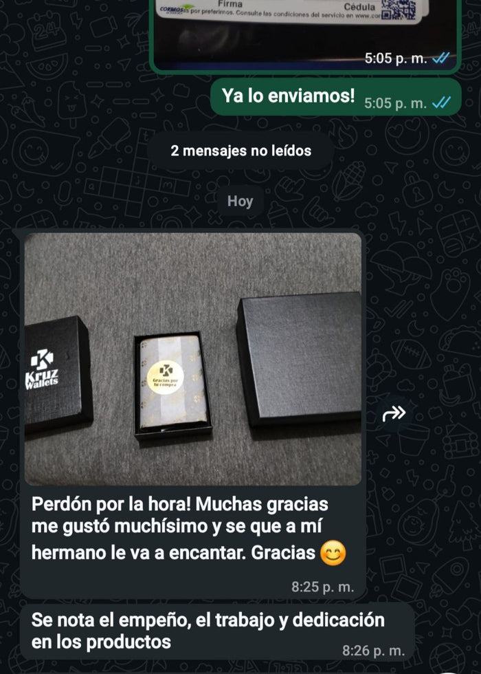 Mensaje de cliente satisfecho